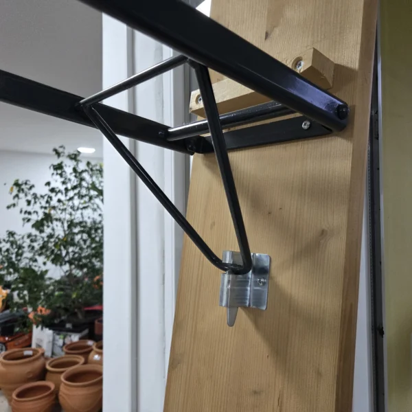 Slavska klupa 200x25 cm – drvena klupa za sto i baštu Nogare za slavsku klupu - metalne